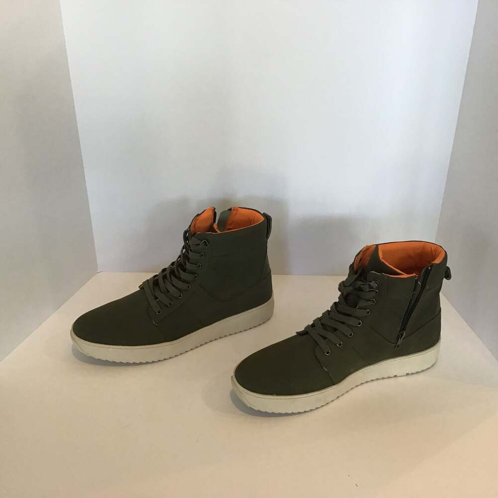 Steve Madden Ace High-Top Zipper Sneakers Olive Green